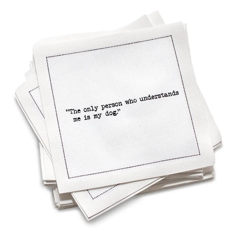Dog Quotes Cotton Cocktail Napkins