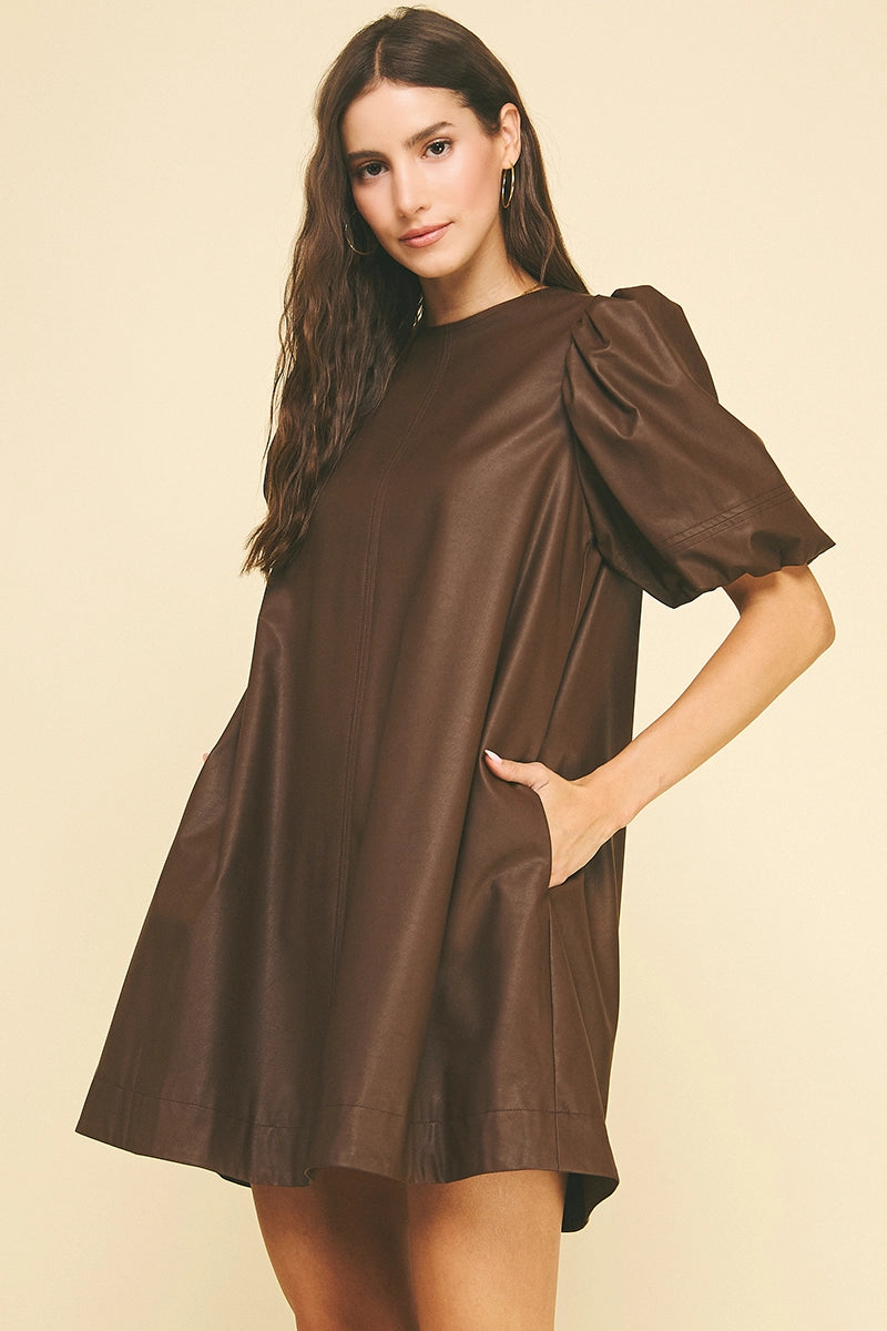 PC Leather Tunic Dress