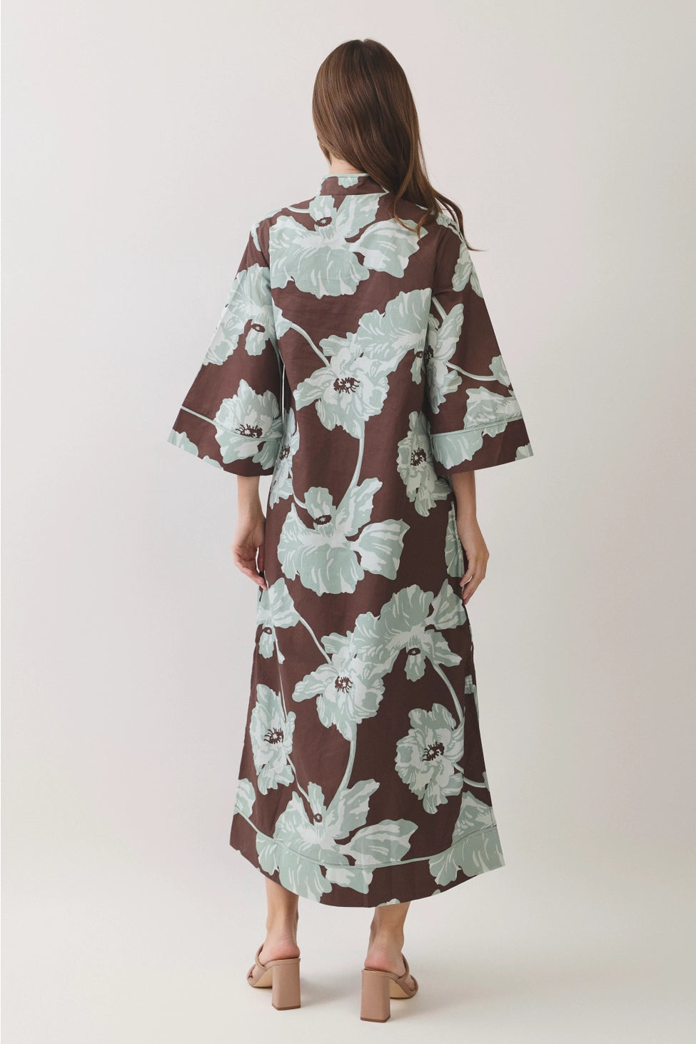 Floral Print Caftan Maxi Dress