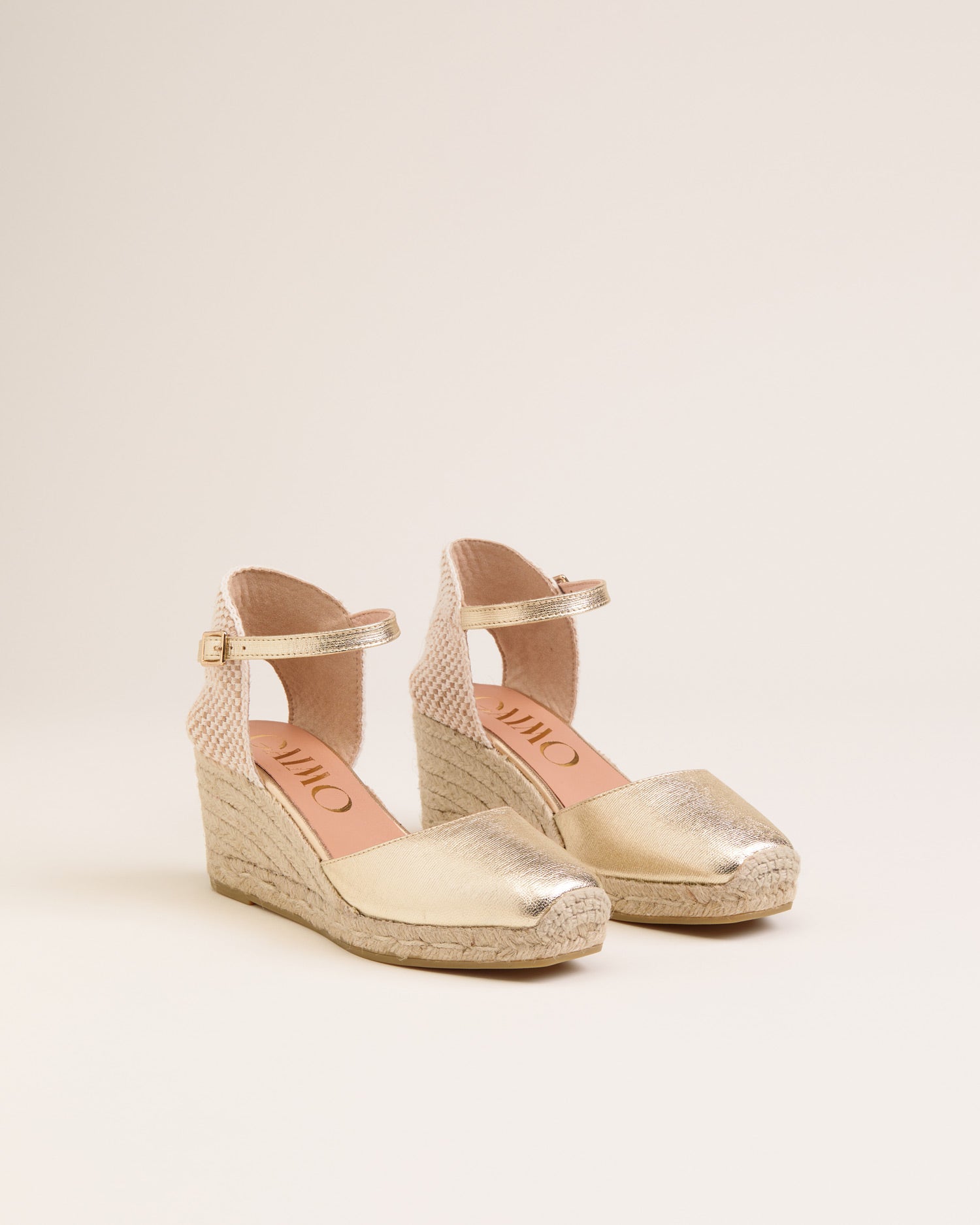 Yosie Gold Mid Wedge Espadrilles