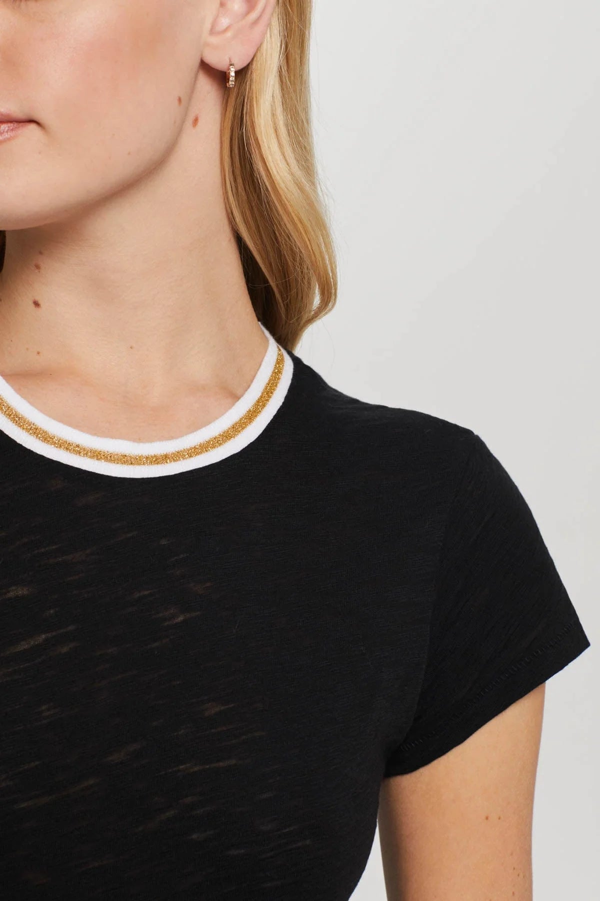 Metallic Tipped Ringer Tee