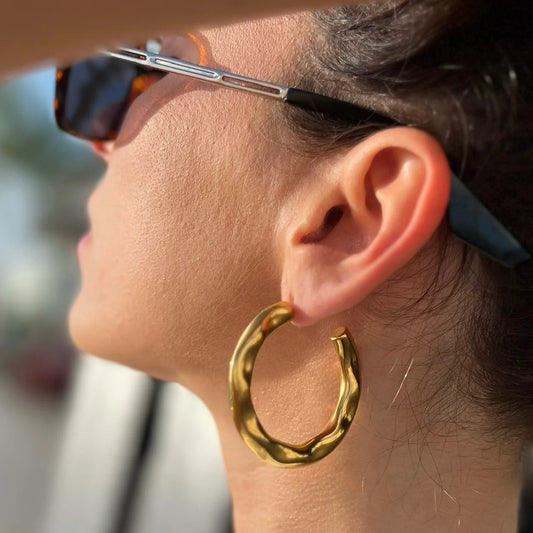 Astrid Hammered Hoop Earrings