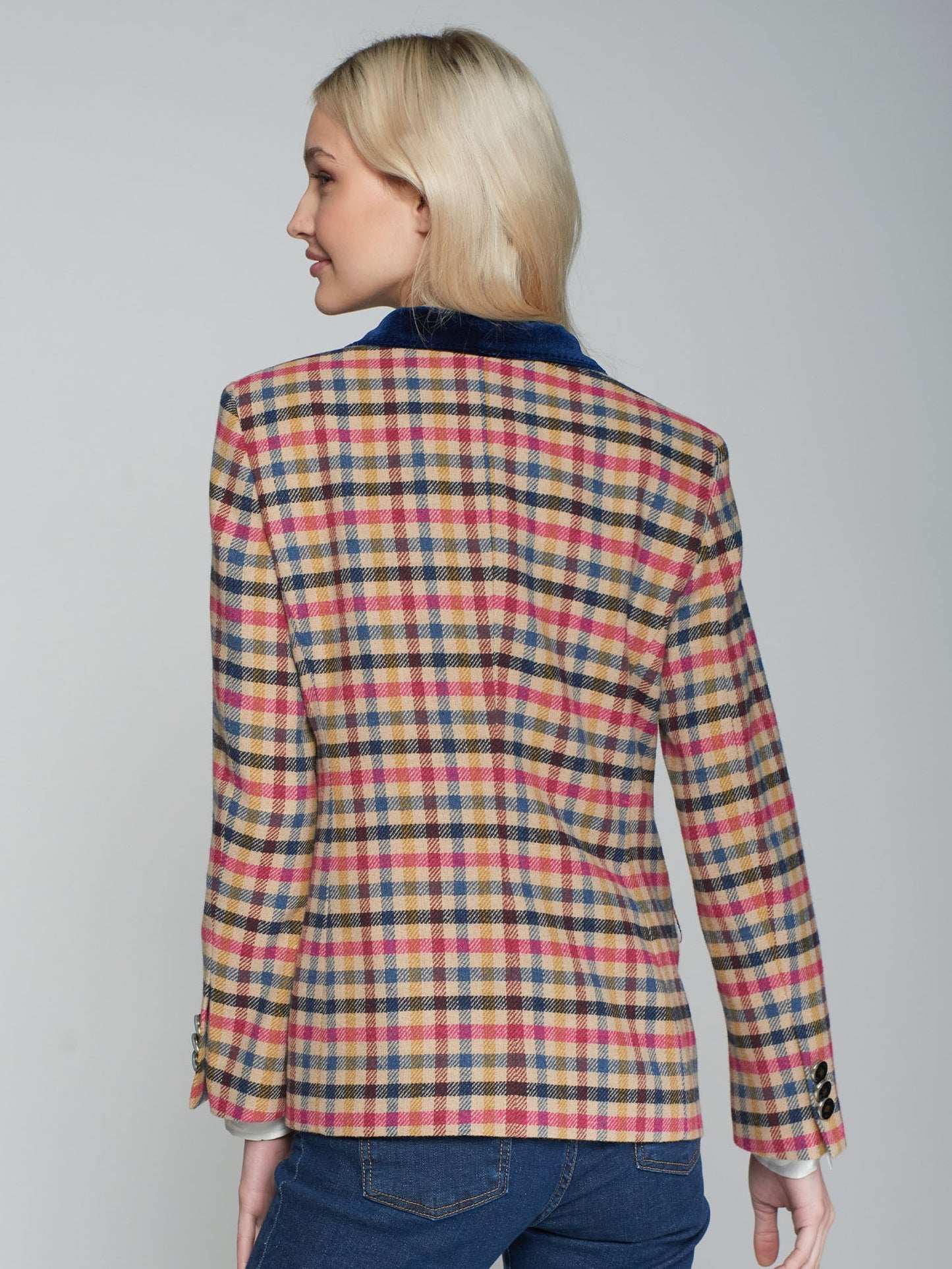 Heather Wool Mixed Check Blazer