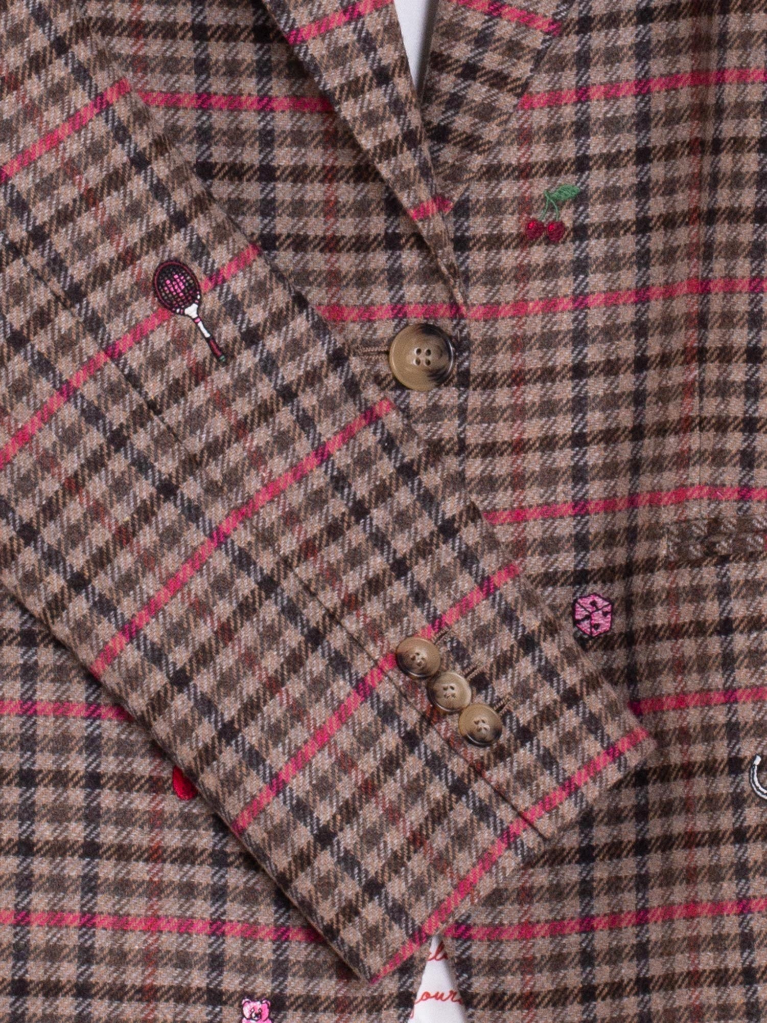 Vilagallo Houndstooth Jacket with Mini Embroideries
