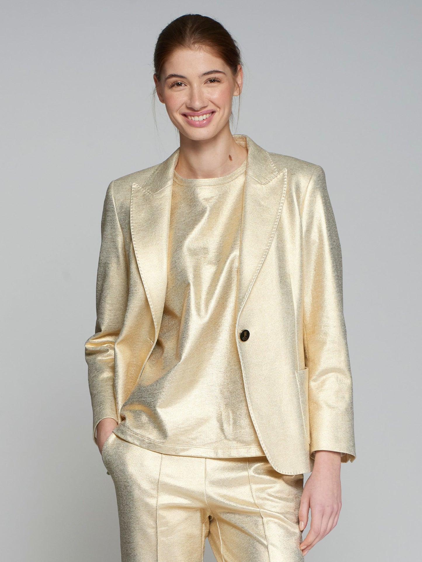 Hillary Metalizado Stretch Blazer