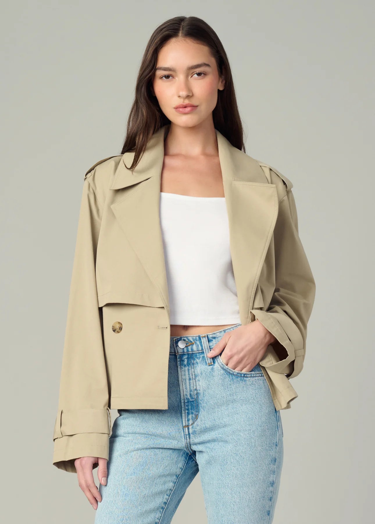 The Liz Cropped Trench Coat