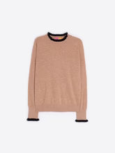 Vilagallo Camel & Black Ruffle Sweater