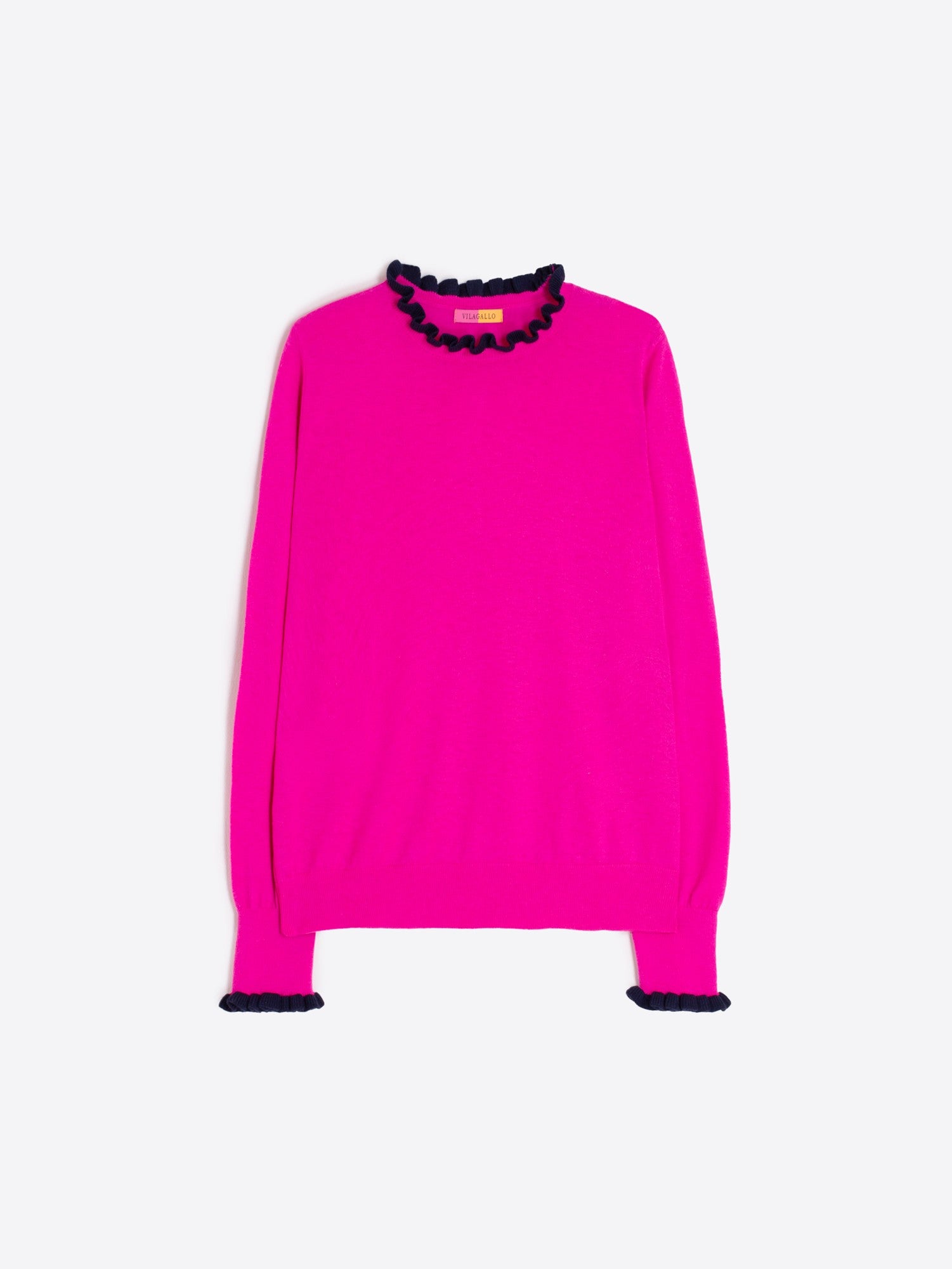 Vilagallo Fuchsia Sweater With Ruffles