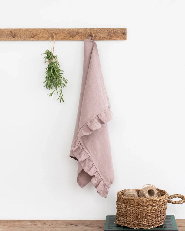Ruffle Trim Tea towels in various colors