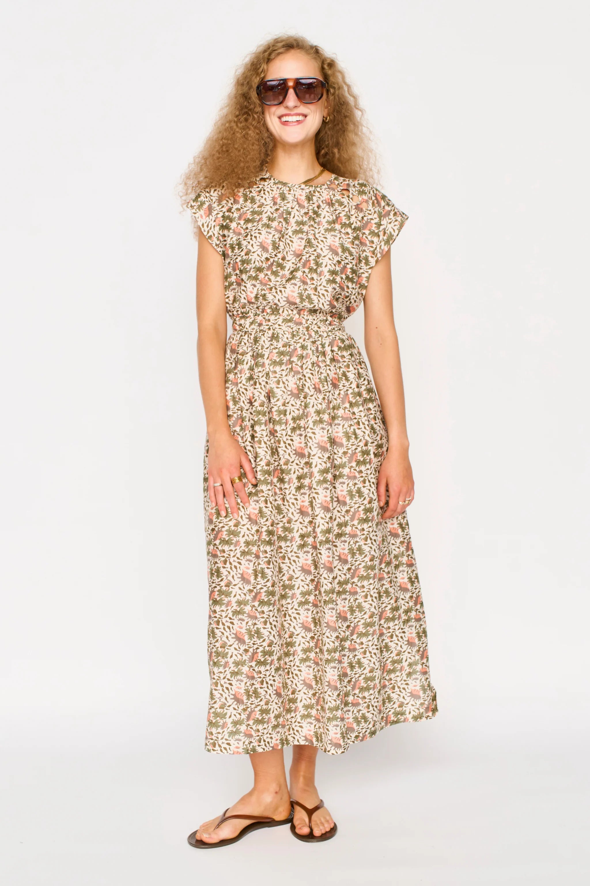 Merida Dress in Pink Cowrie