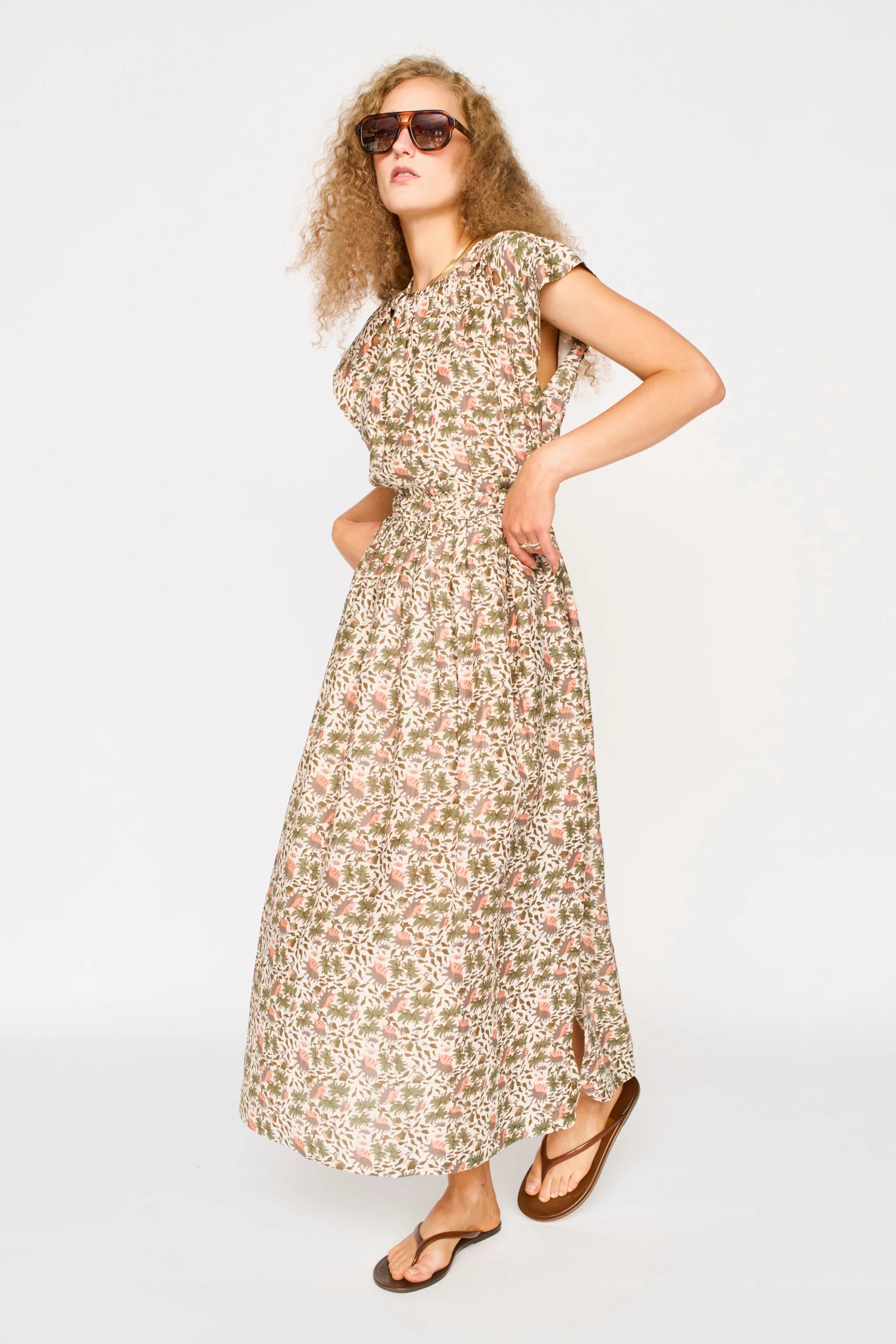 Merida Dress in Pink Cowrie