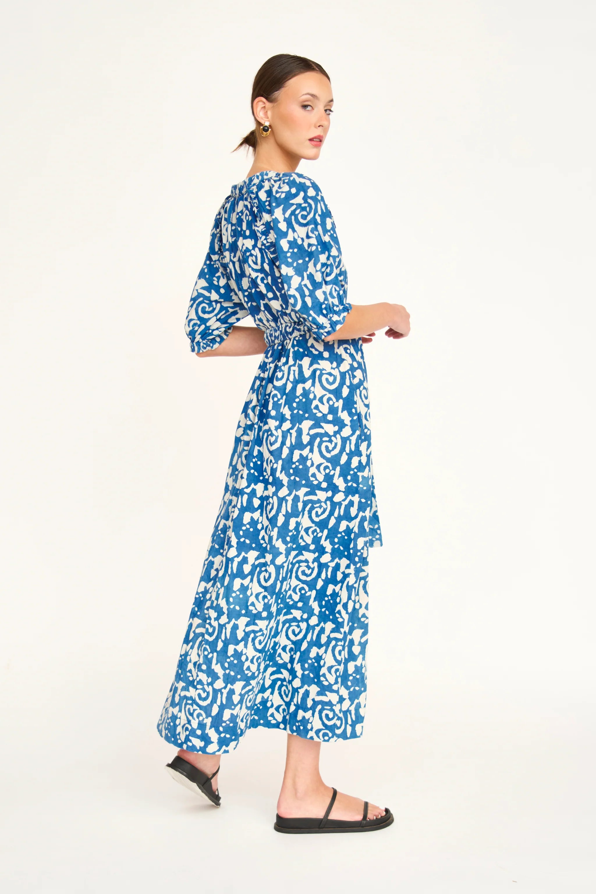 Somerset Long Dress in Indigo Heka