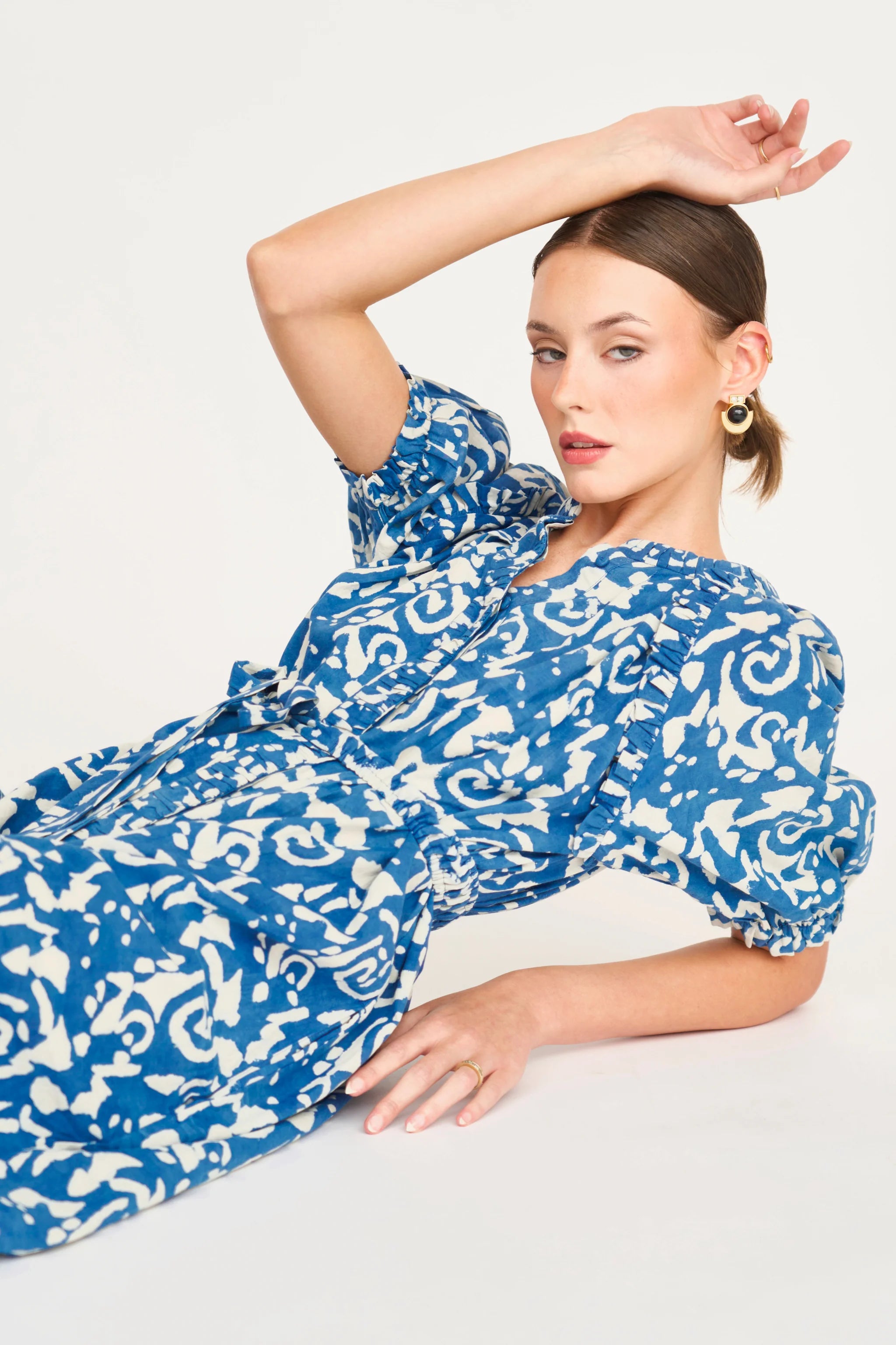 Somerset Long Dress in Indigo Heka
