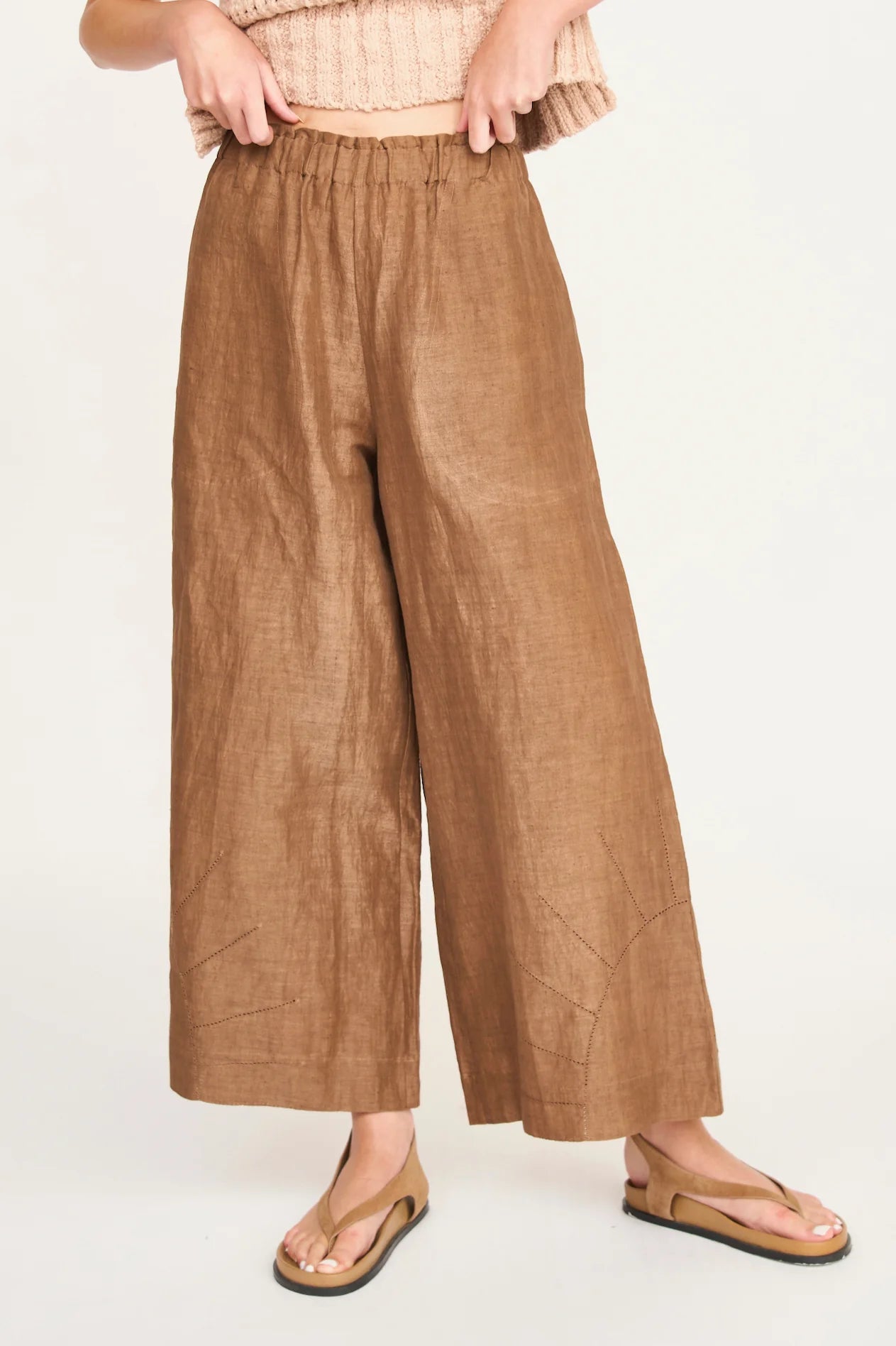 Mirth Pant in Brownie Linen