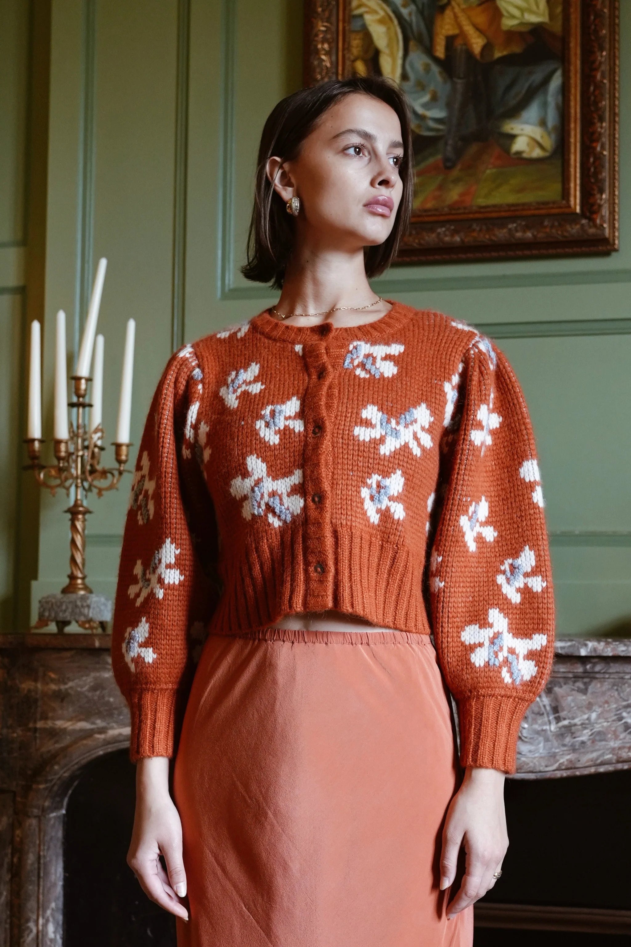 Valmorel Knit Cardigan in Burnt Iris