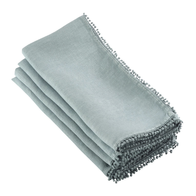 Pom-Pom Border Linen Napkins