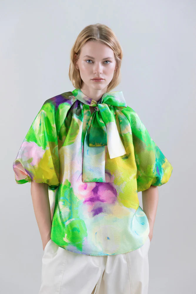 The Bloomlight Cocoon-Sleeve Blouse