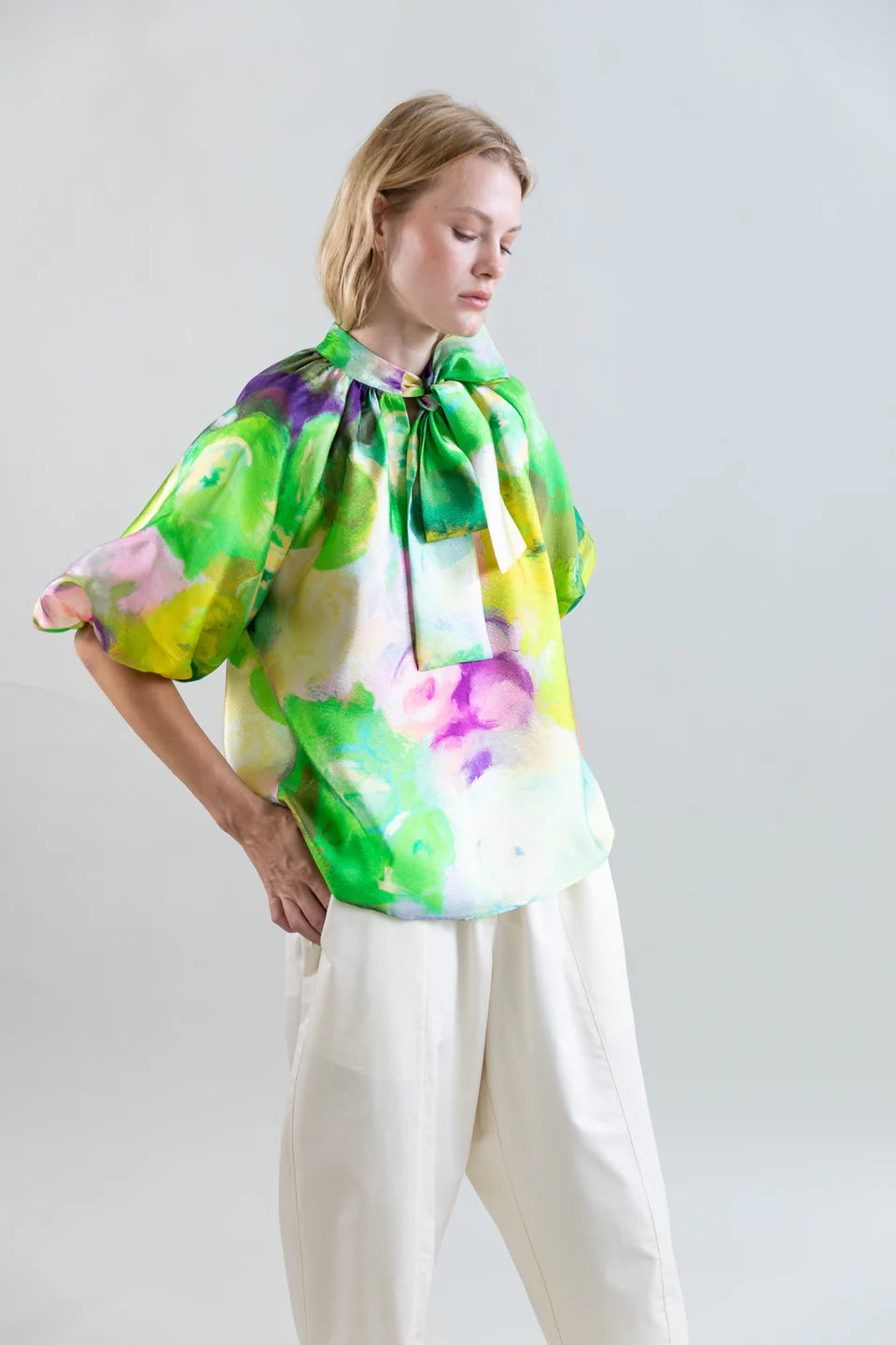 The Bloomlight Cocoon-Sleeve Blouse