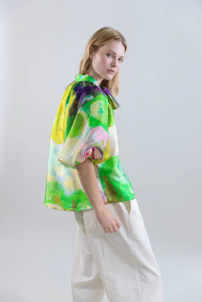 The Bloomlight Cocoon-Sleeve Blouse