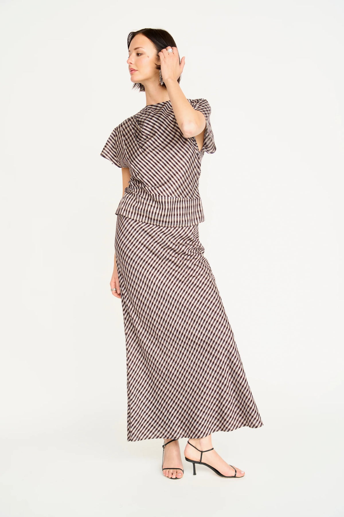 Santander Silk Skirt in Shadowline