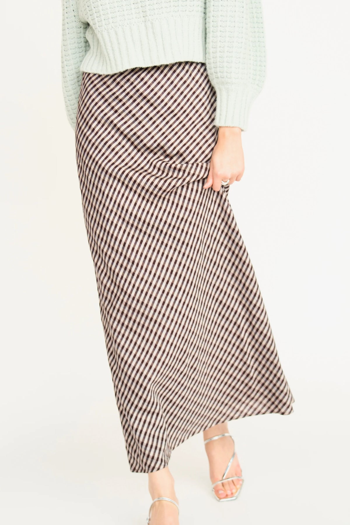 Santander Silk Skirt in Shadowline