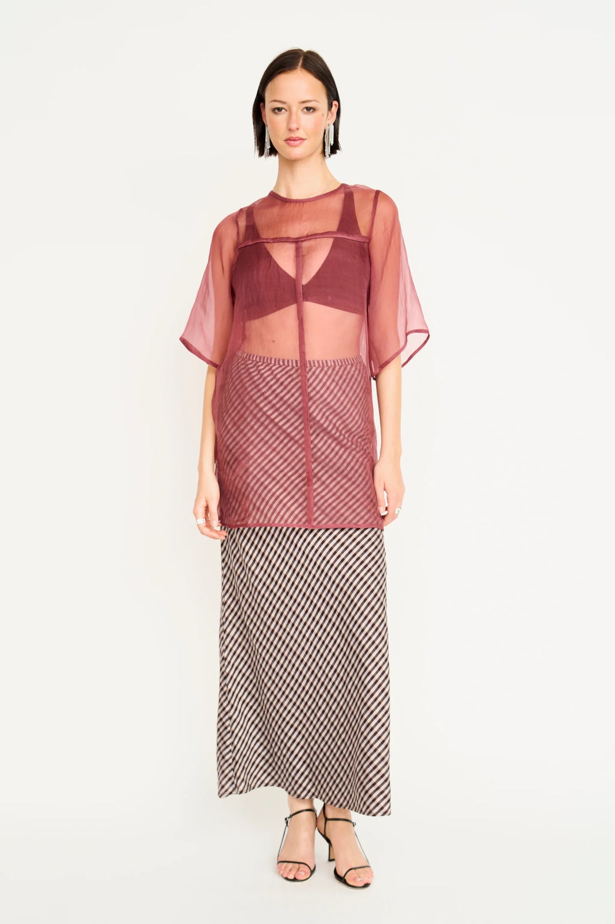 Santander Silk Skirt in Shadowline