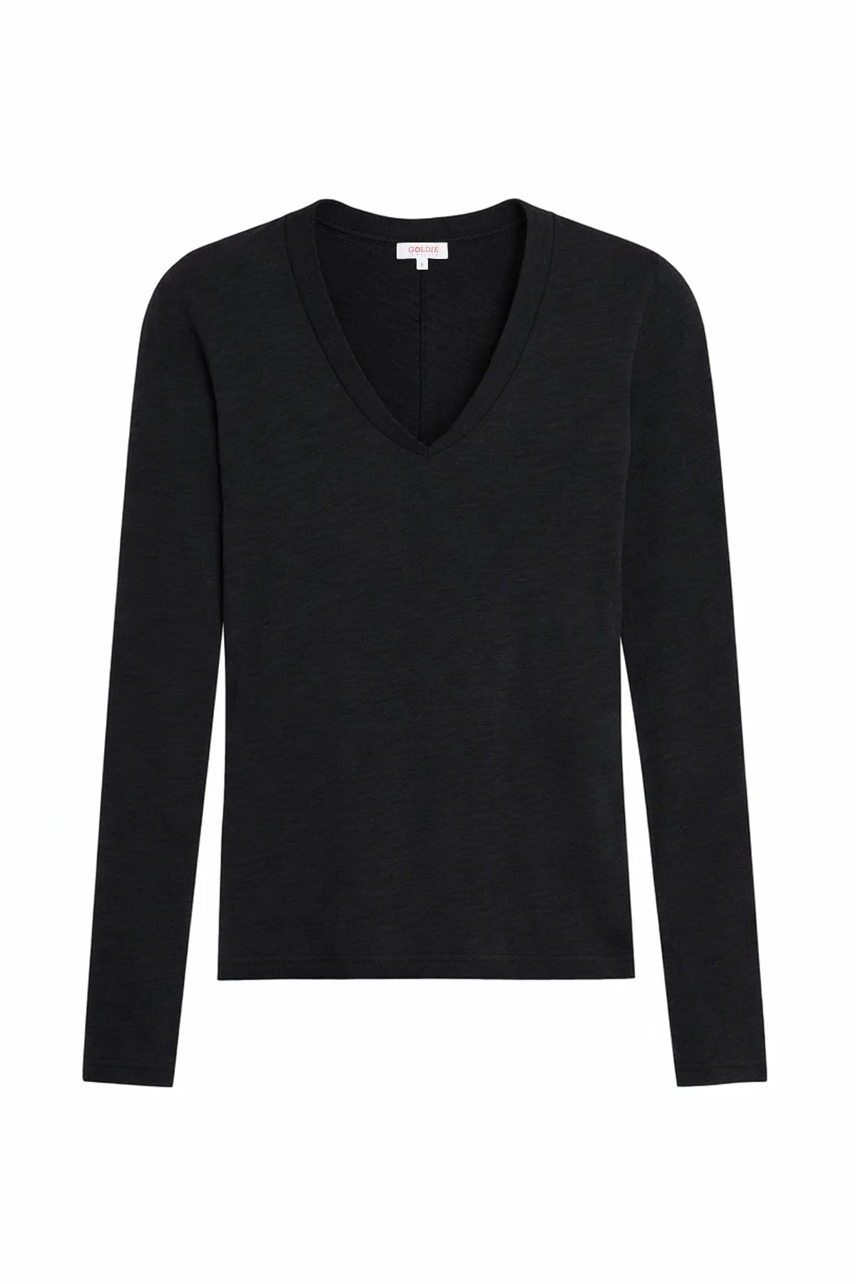 Serenity Long Sleeve V Neck Tee in Black