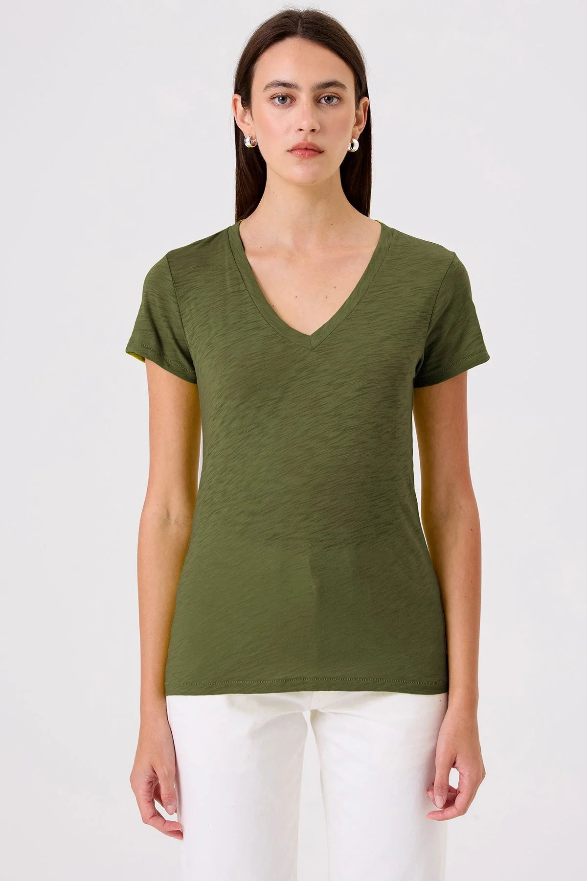 Signature Slub V Neck Tee