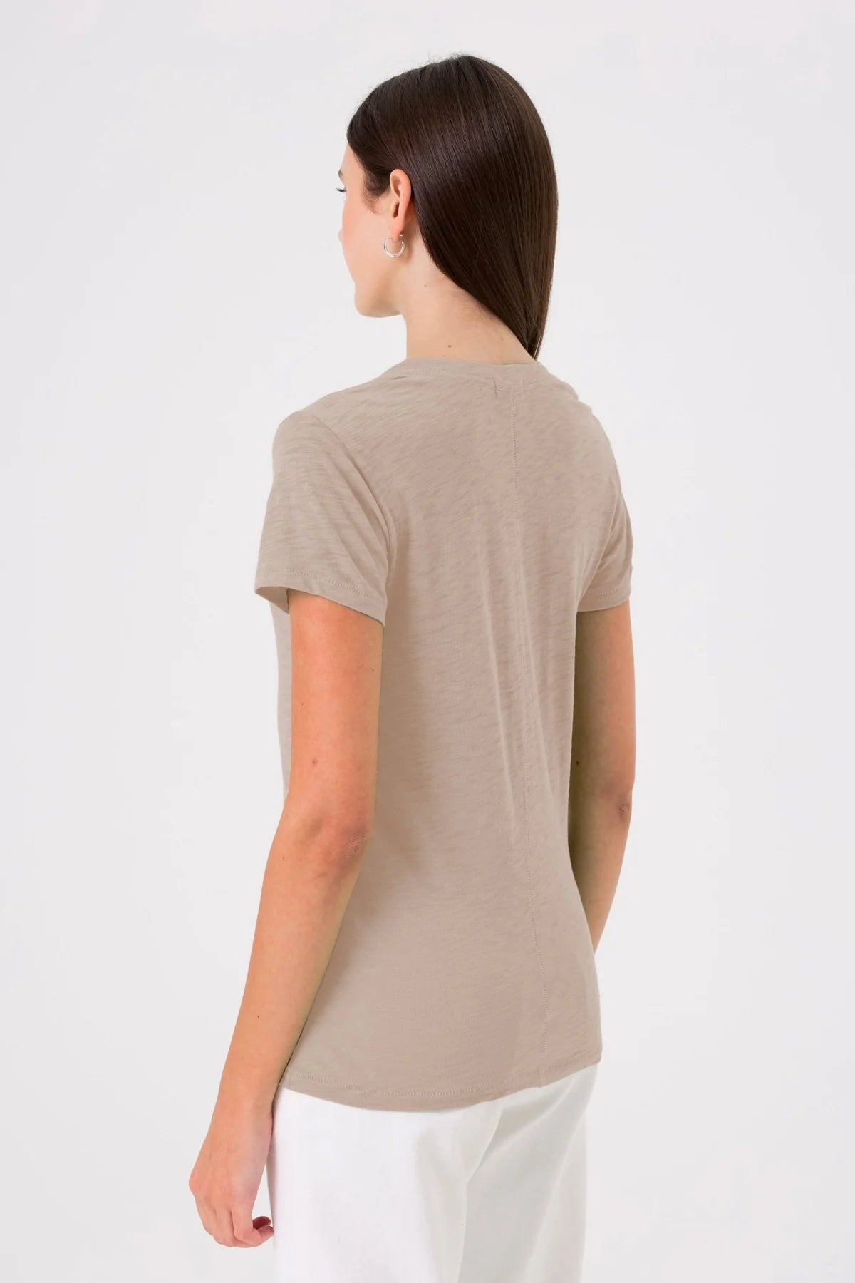 Signature Slub V Neck in String