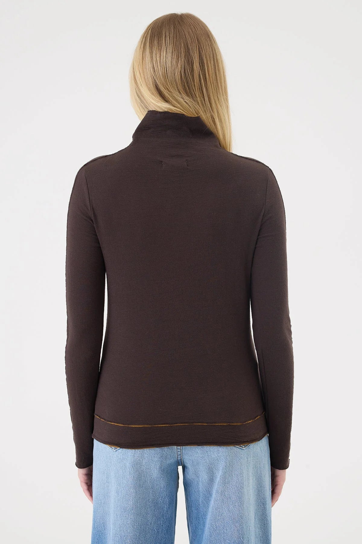 Stella Funnel Neck Pullover in Coffee Bronze