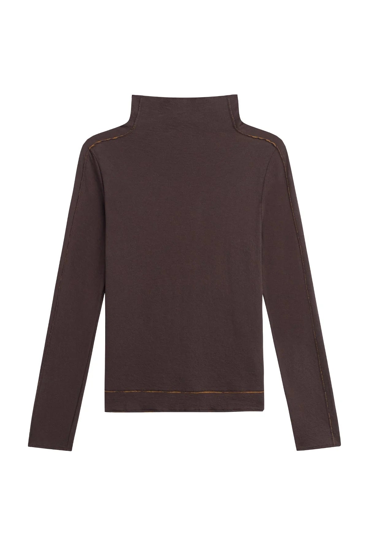 Stella Funnel Neck Pullover in Coffee Bronze
