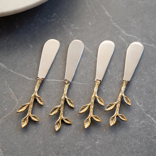 Gold Leaf Bud Handle Spreaders