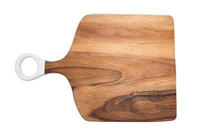 White Handle Acacia Wood Cutting Board