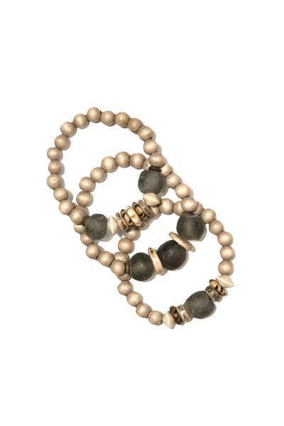 Trio Stack Bracelet Set - Woods