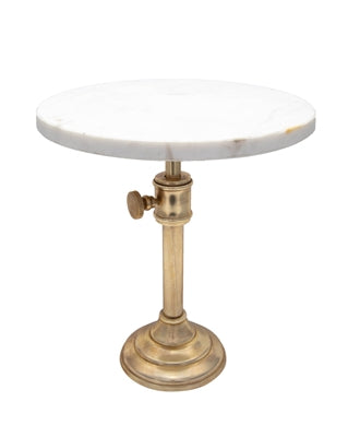 Marble & Antique Brass Adjustable Cake Plate
