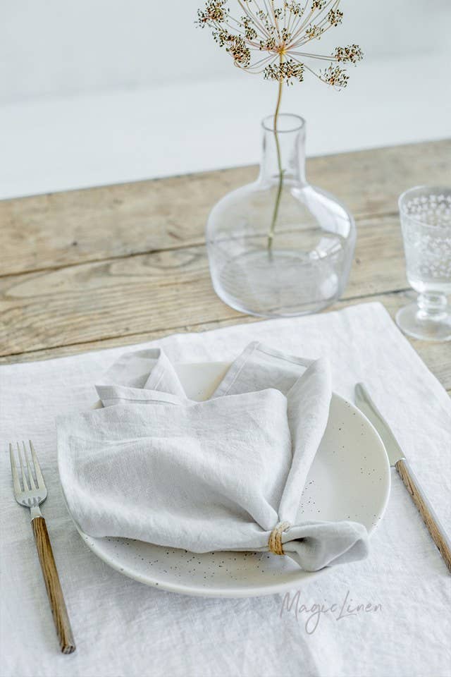 Square Linen Napkins, Set of 2