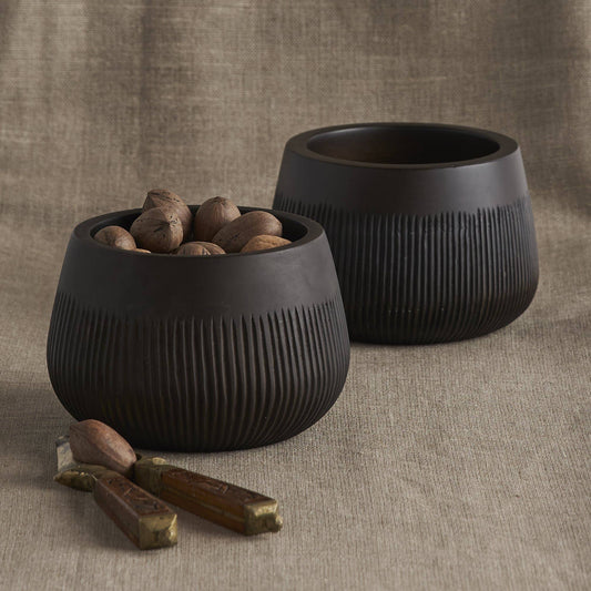 Black wooden bowl