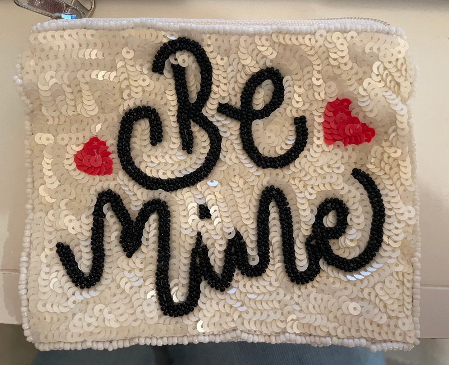 Valentine's Beaded Small Coin Pouch