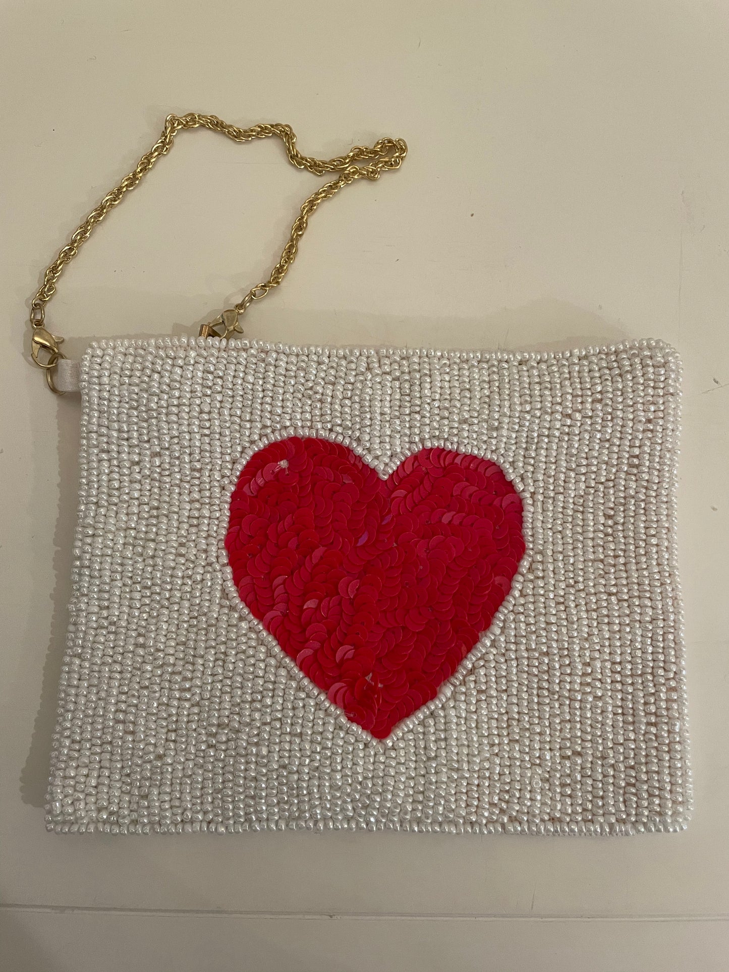 Valentine's Day Beaded Pouch Medium