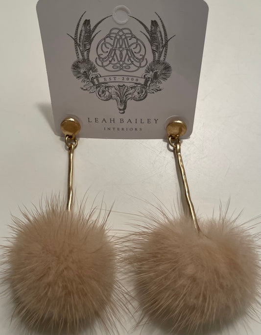 Fur Ball Drop Earrings