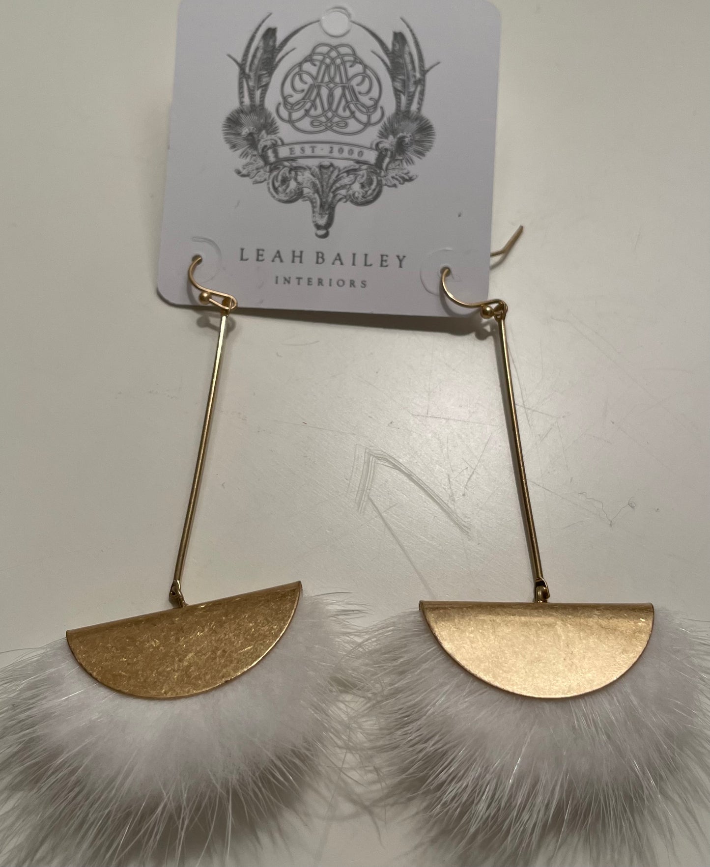 Gold Plate Fur Dangle Earrings