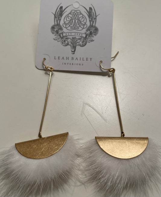 Gold Plate Fur Dangle Earrings