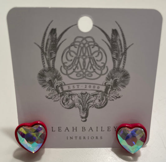 Crystal Heart Stud Earrings