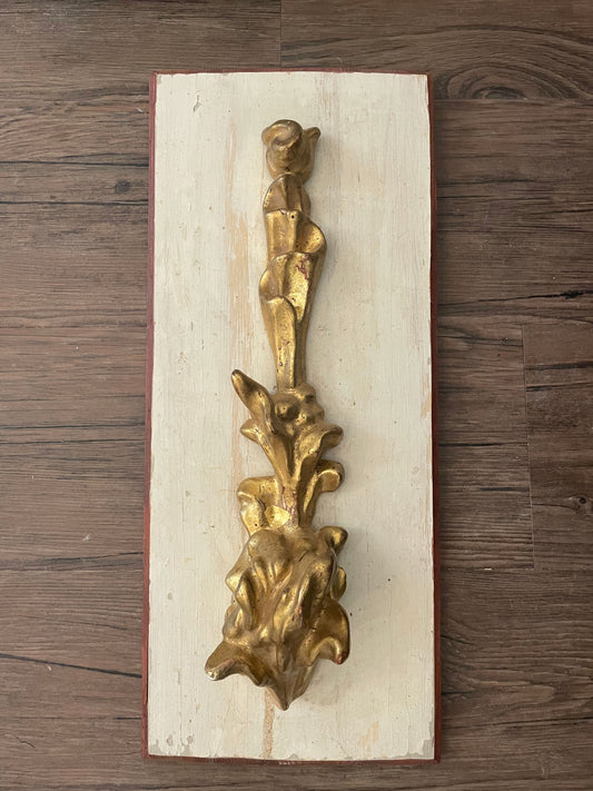 Antique Gold Fragment Mounted on Wood, 7x16