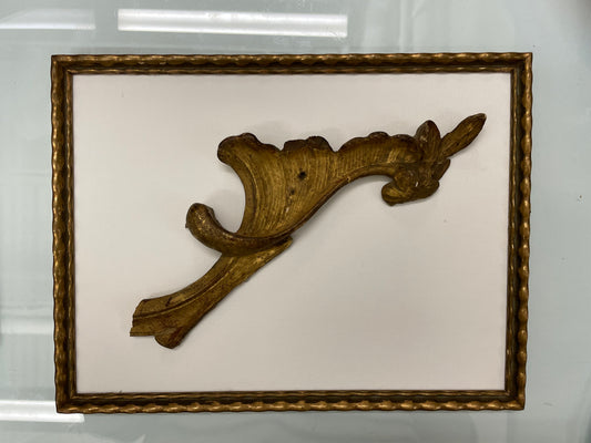 Framed Fragment Mounted on White Linen, 12 x 9