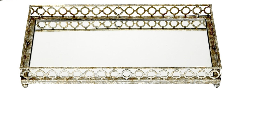 Rectangular Silver Mirror Tray