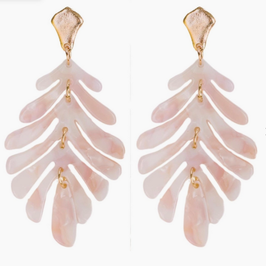 Pink Petite Palm Drop Earrings