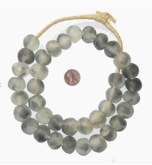 18mm Grey Mist Recycled Glass Beads