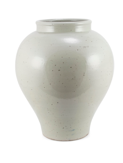 Large Vintage White Open Top Jar