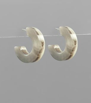 Grey and Ivory Tortoise Hoops